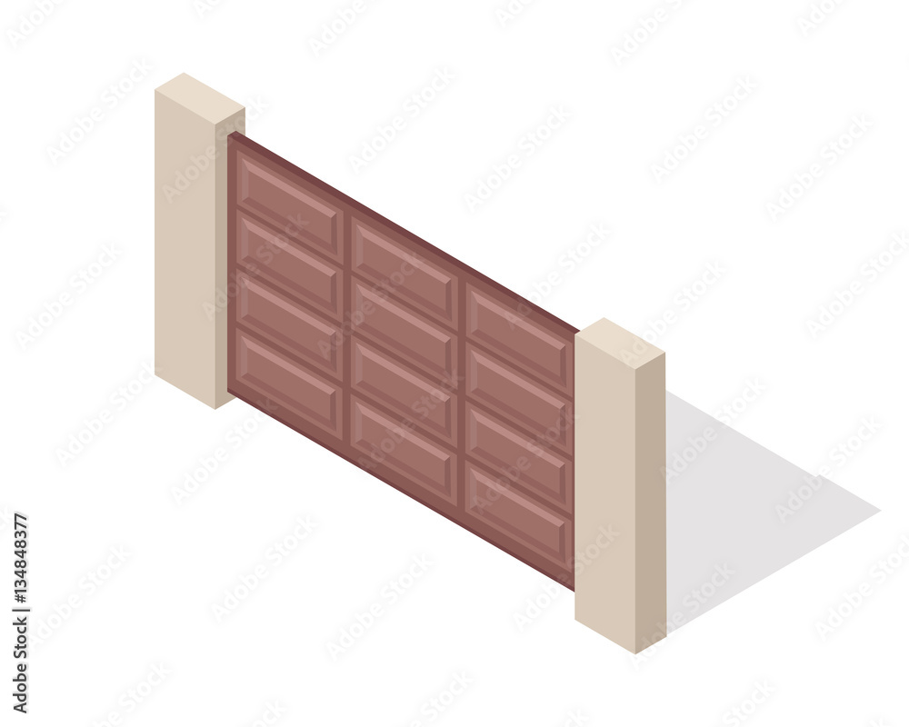 Metal Gate Vector Icon In Isometric Projection Metal Gate Vector Icon In Isometric Projection