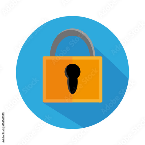 Flat Icon Lock With Long Shadow For Travel and Hotel
