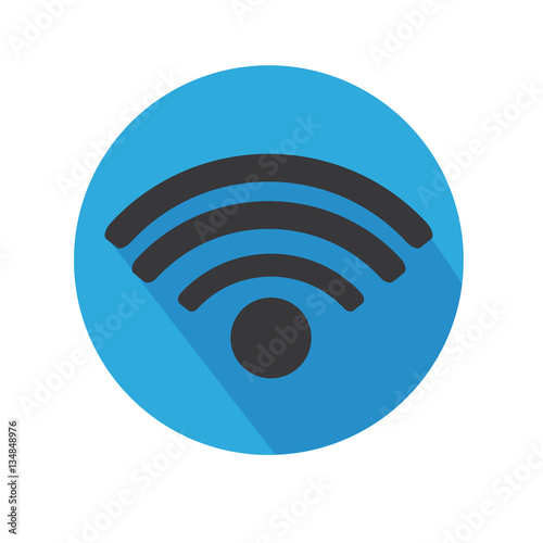Flat Icon Wireless With Long Shadow For Travel and Hote