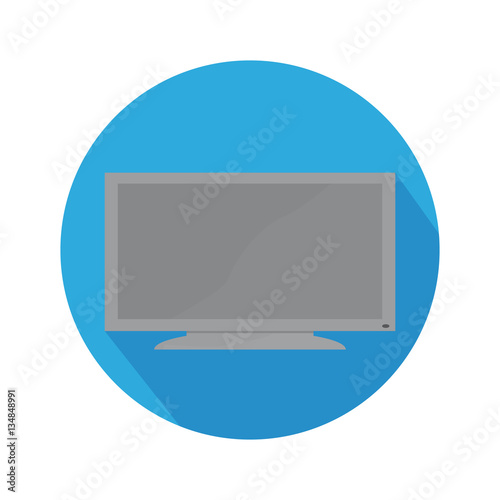 Flat Icon Television Screen With Long Shadow For Travel and Hotel
