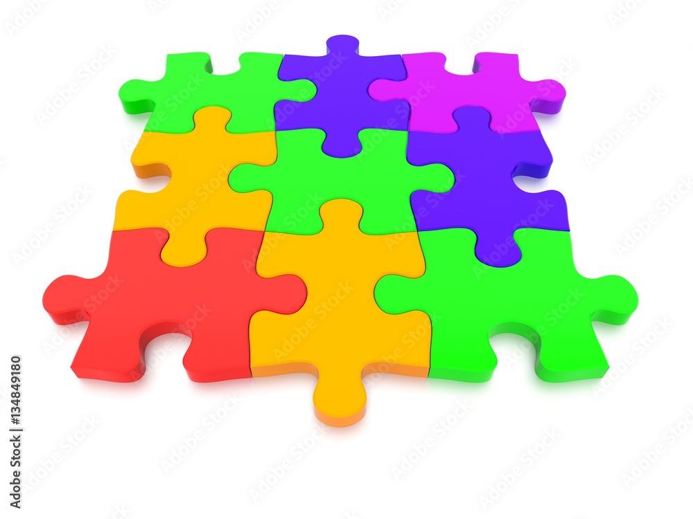 3D rendered Jigsaw Puzzle concept, depicting teamwork and connection 3D rendered Jigsaw Puzzle concept, depicting teamwork and connection