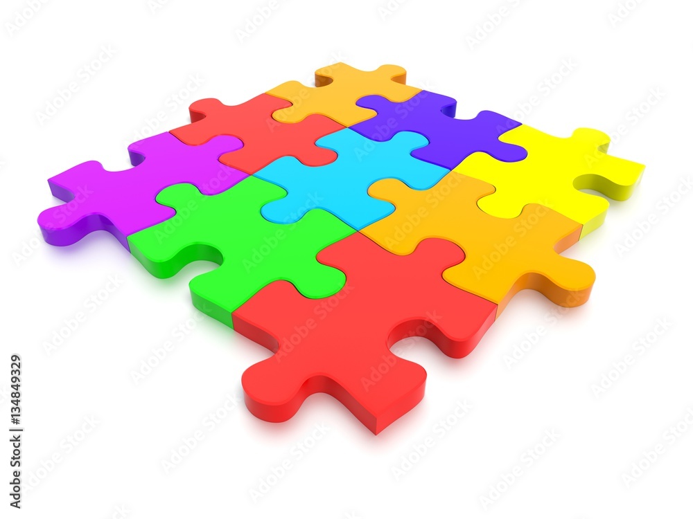 3D rendered Jigsaw Puzzle concept, depicting teamwork and connection 3D rendered Jigsaw Puzzle concept, depicting teamwork and connection