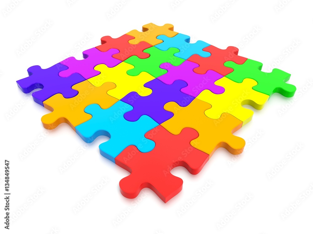 3D rendered Jigsaw Puzzle concept, depicting teamwork and connection 3D rendered Jigsaw Puzzle concept, depicting teamwork and connection