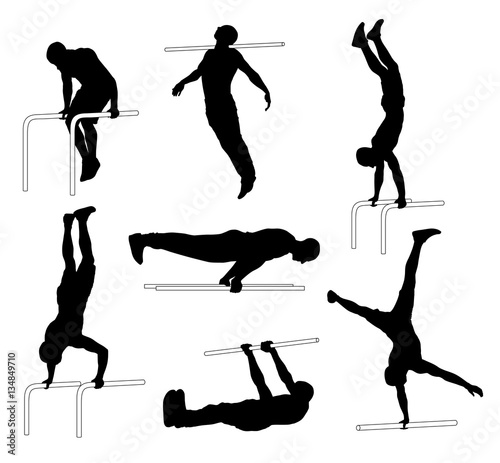 Street workout silhouettes photo