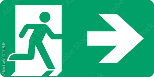 ISO 7010 E002 Emergency exit (right hand)