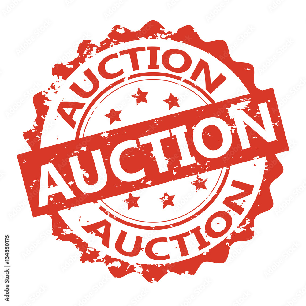 Obraz premium Auction vector stamp