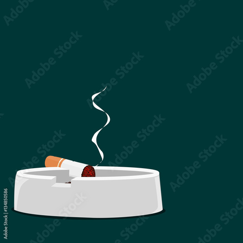 Cigarette on teal background
