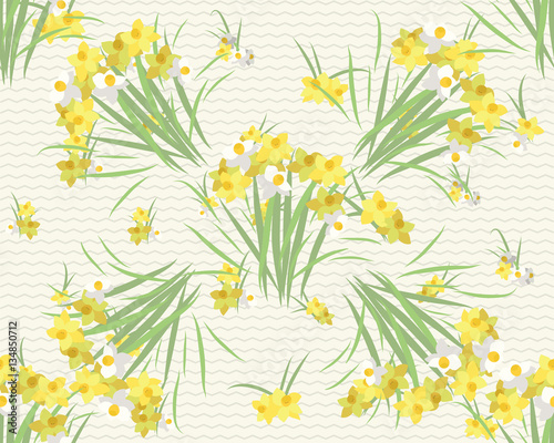 Floral narcissus retro vintage background