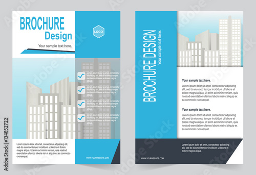 Brochure template, Flyer design blue template