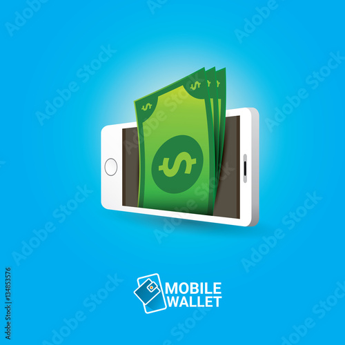 vector digital mobile wallet vector concept icon.