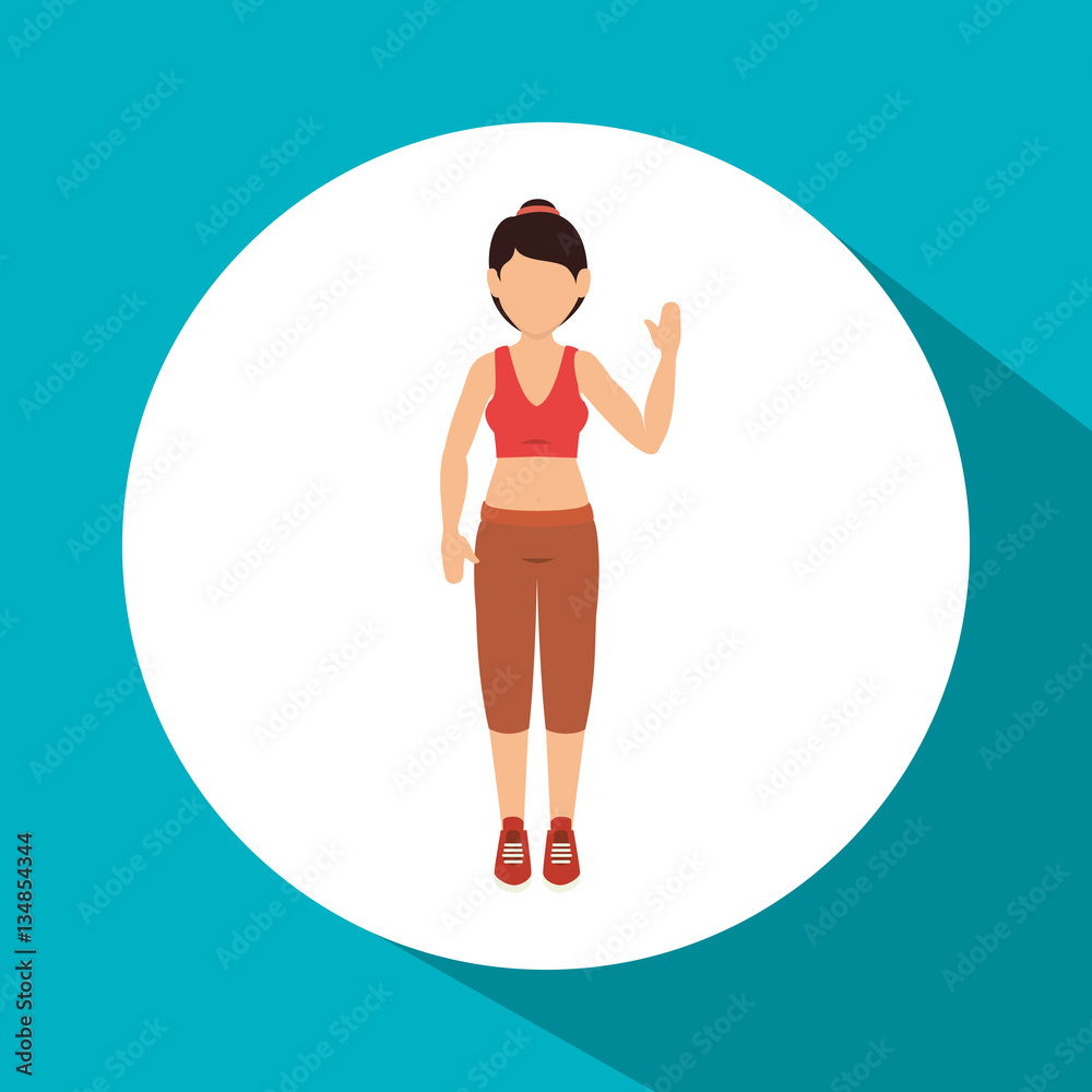 woman athlete avatar fitness sport vector illustration design