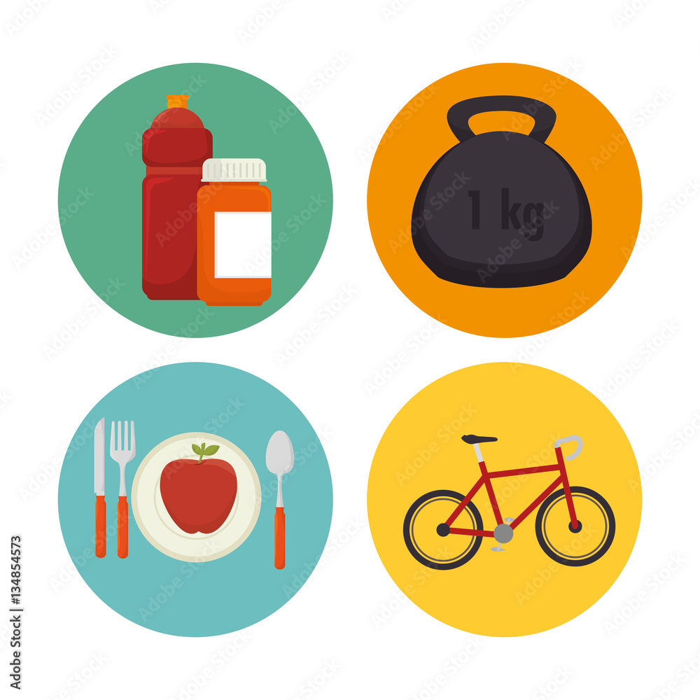 set fitness equipment icon vector illustration design set fitness equipment icon vector illustration design