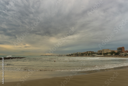 Temporal en playa de Benicassim  Castell  n  Espa  a .