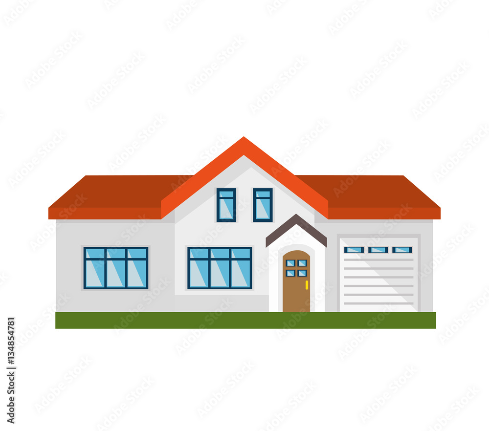 cute house exterior isolated icon vector illustration design