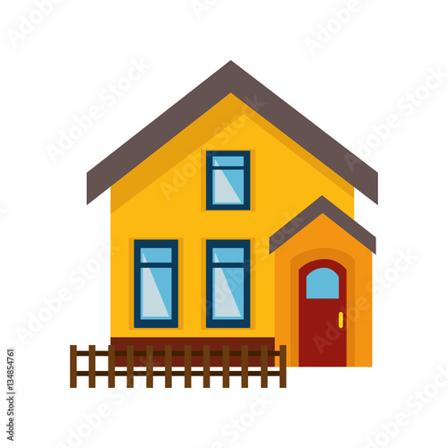 cute house exterior isolated icon vector illustration design