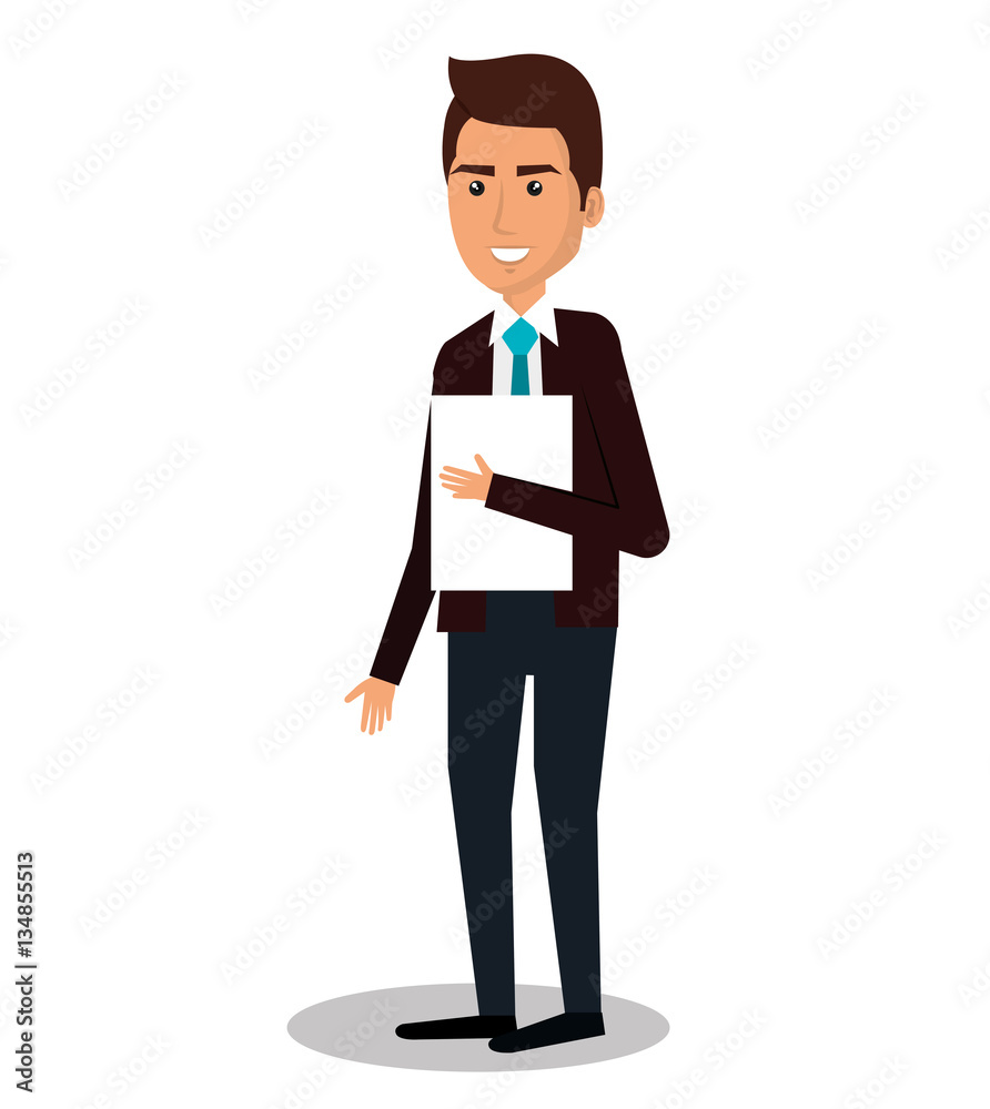 Obraz premium businessman character avatar icon vector illustration design