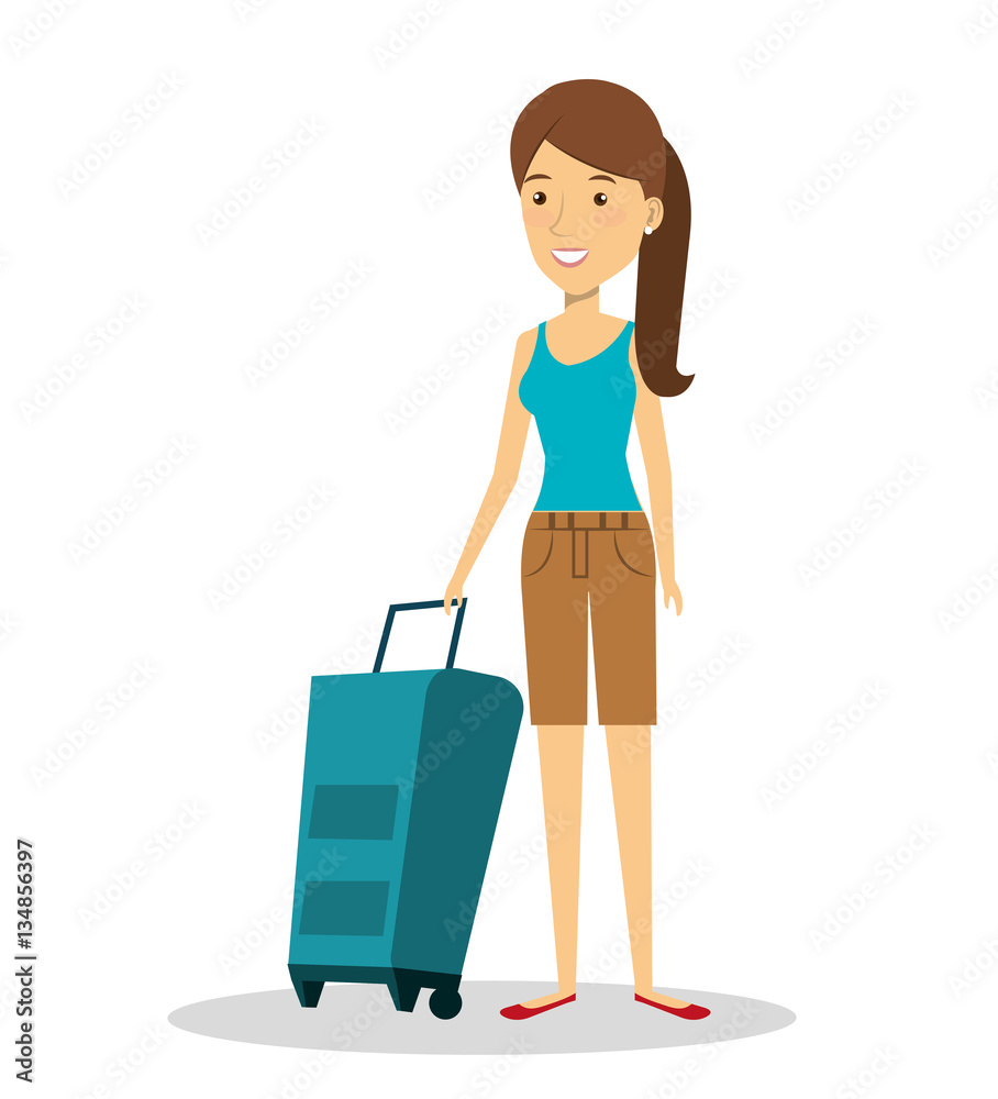 person with travel suitcase vector illustration design person with travel suitcase vector illustration design