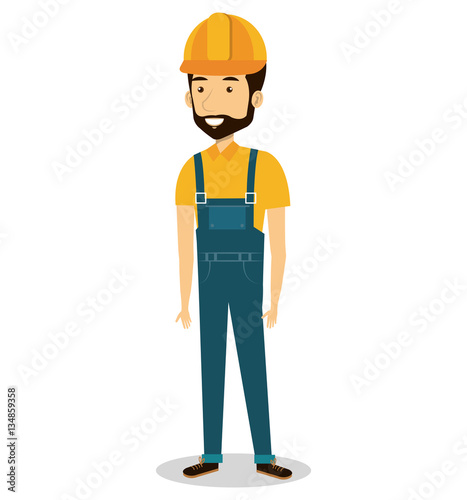 male builder avatar character vector illustration design