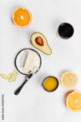 Wallpaper Mural Fresh vivid morning meal on a bright background Torontodigital.ca