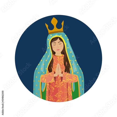 Holy virgin mary icon vector illustration graphic design