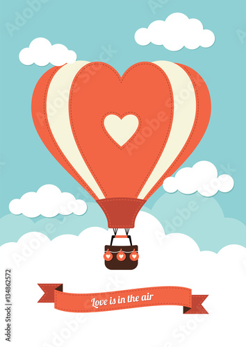 Heart shaped hot air balloon