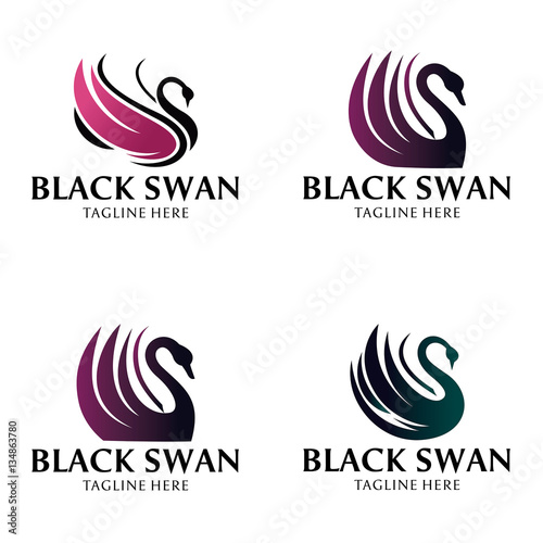 Swan logo design template  Vector illustration