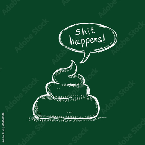 Vector Chalk Illustration - Pile of Shit