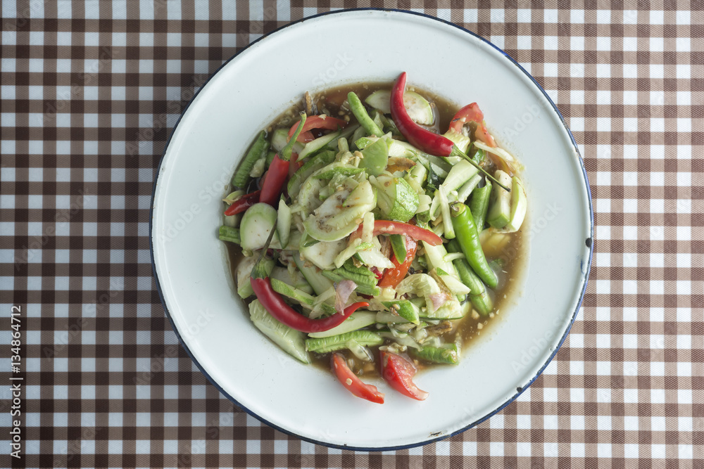 Tam Cucumber on table  food of thailand.