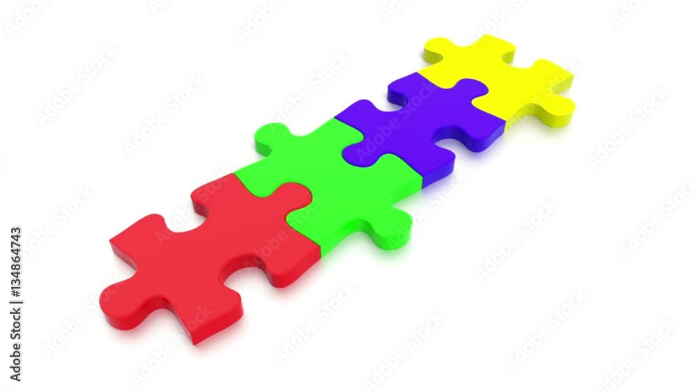 3D rendered video of a Jigsaw Puzzle solving in as concept, depicting teamwork and connection 3D rendered video of a Jigsaw Puzzle solving in as concept, depicting teamwork and connection