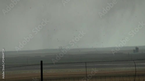 Debris Cloud from Tornado without Condensation Funnel photo