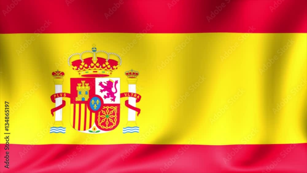 Spain Flag. Background Seamless Looping Animation. 4K High Definition Video. Spain Flag. Background Seamless Looping Animation. 4K High Definition Video.