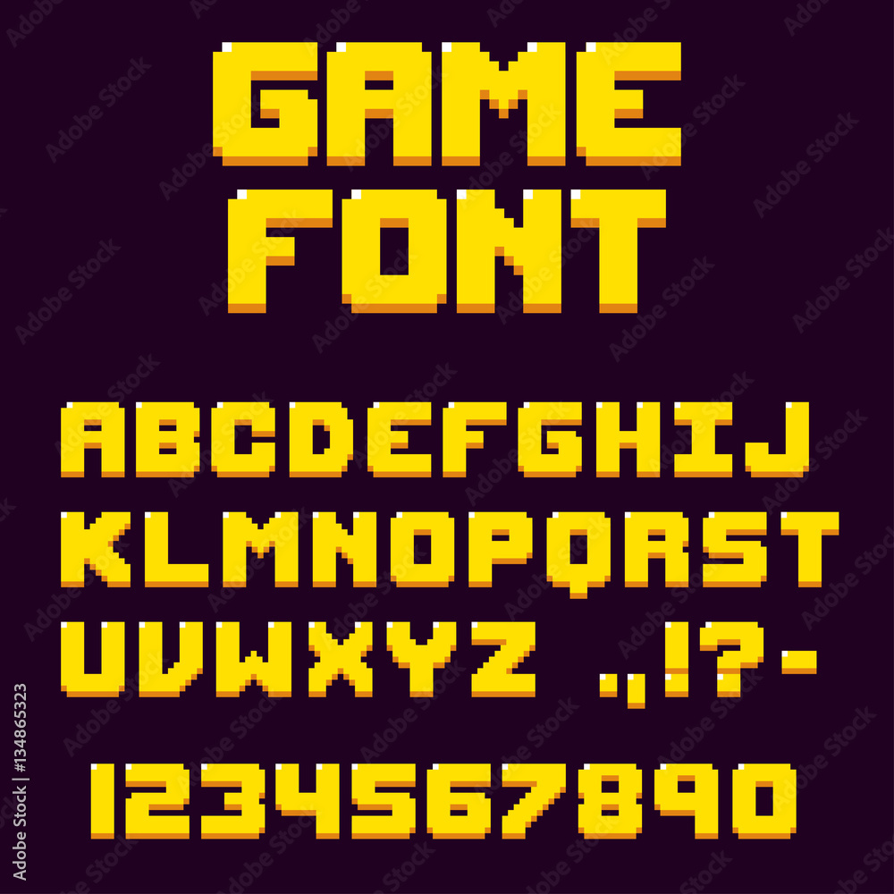 Pixel retro videogame font