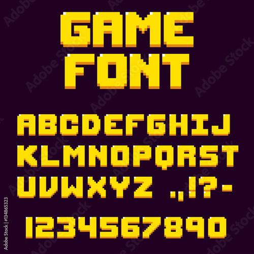 Pixel retro videogame font