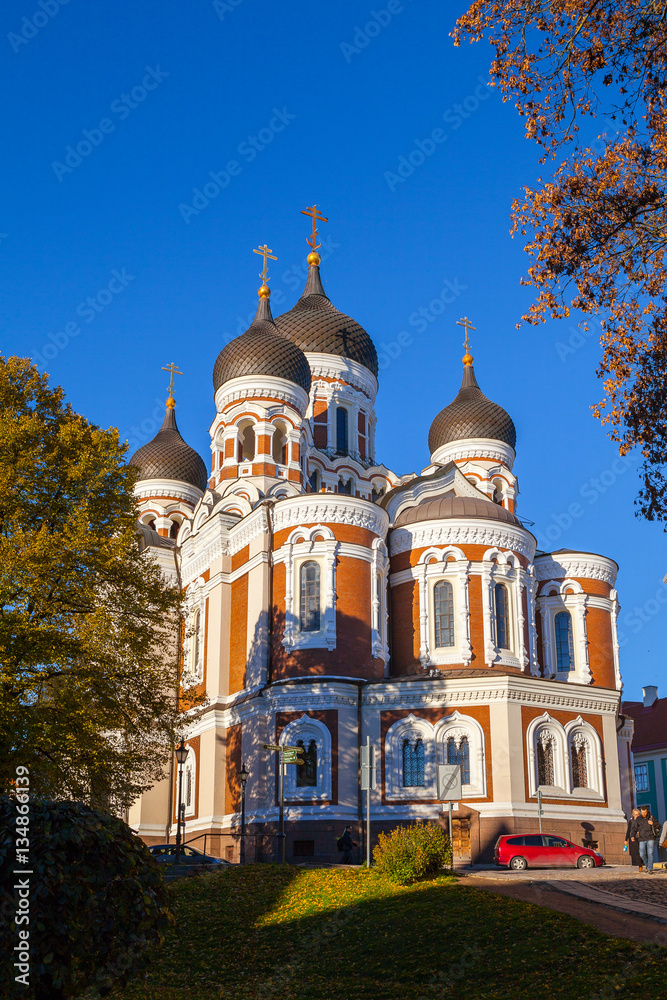 Alexander Nevsky Cathedral at sunny summer day, an orthodox cathedral in the Tallinn Old Town, Estonia.
