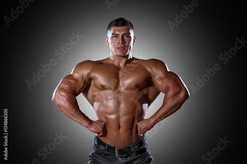 Handsome bodybuilder posing