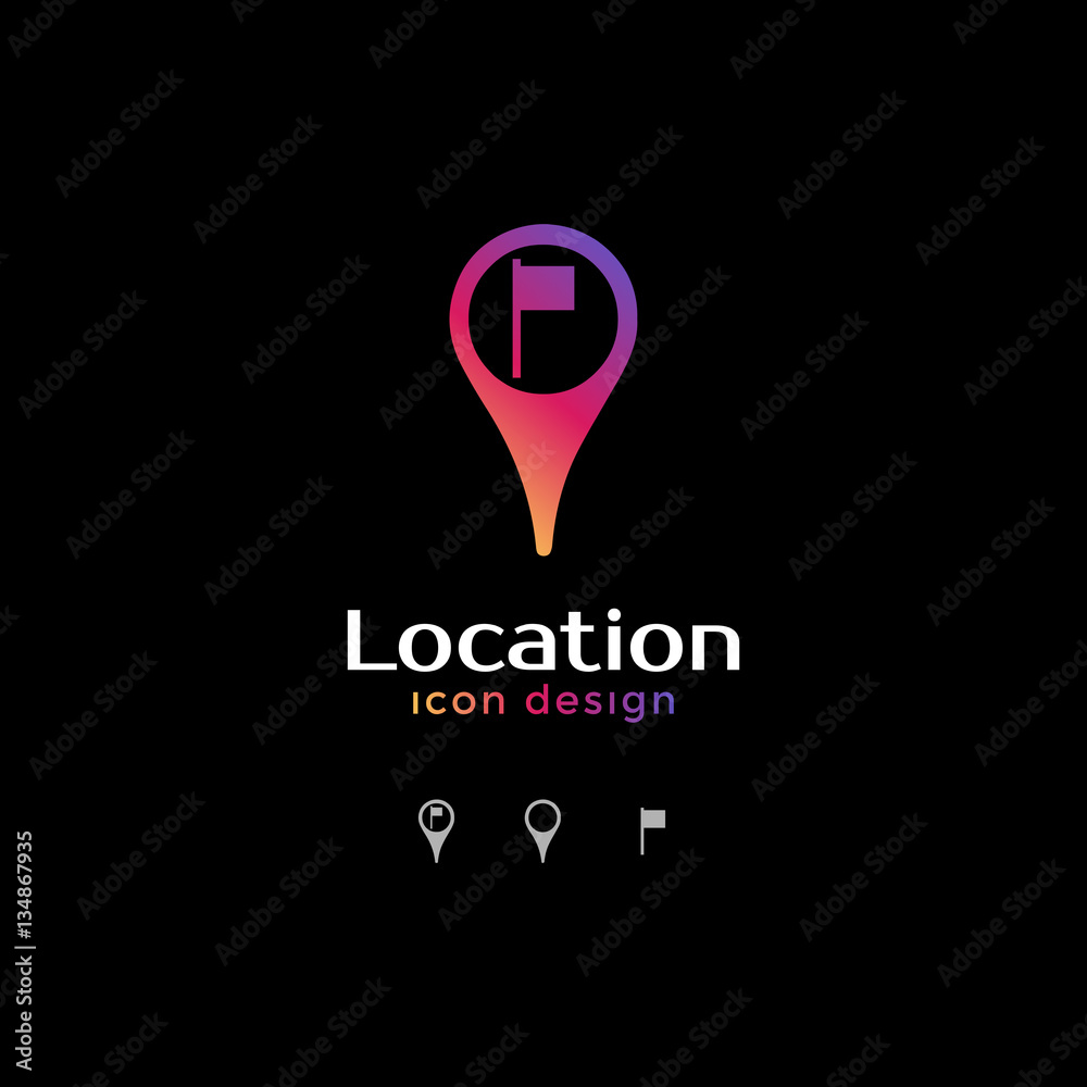 flag icon. location icon for map flag icon. location icon for map