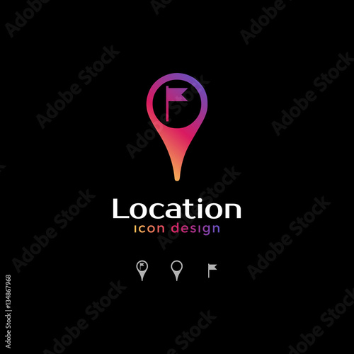 flag icon. location icon for map