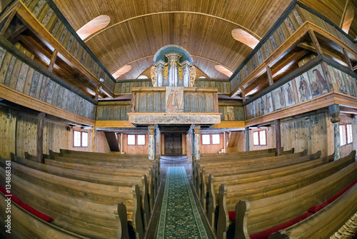 Interior of wooden Articular Church of Svaty Kriz, Slovakia