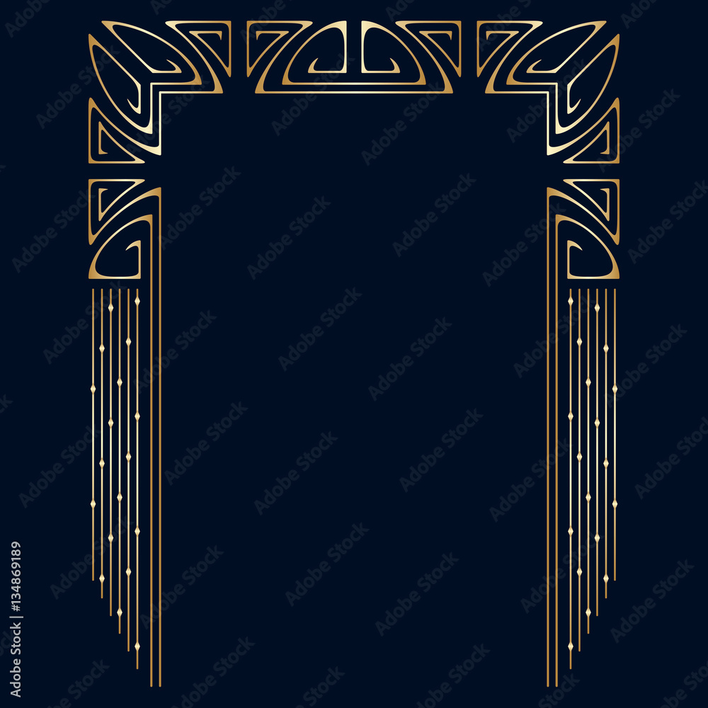 Vector art deco frame. Stock Vector | Adobe Stock
