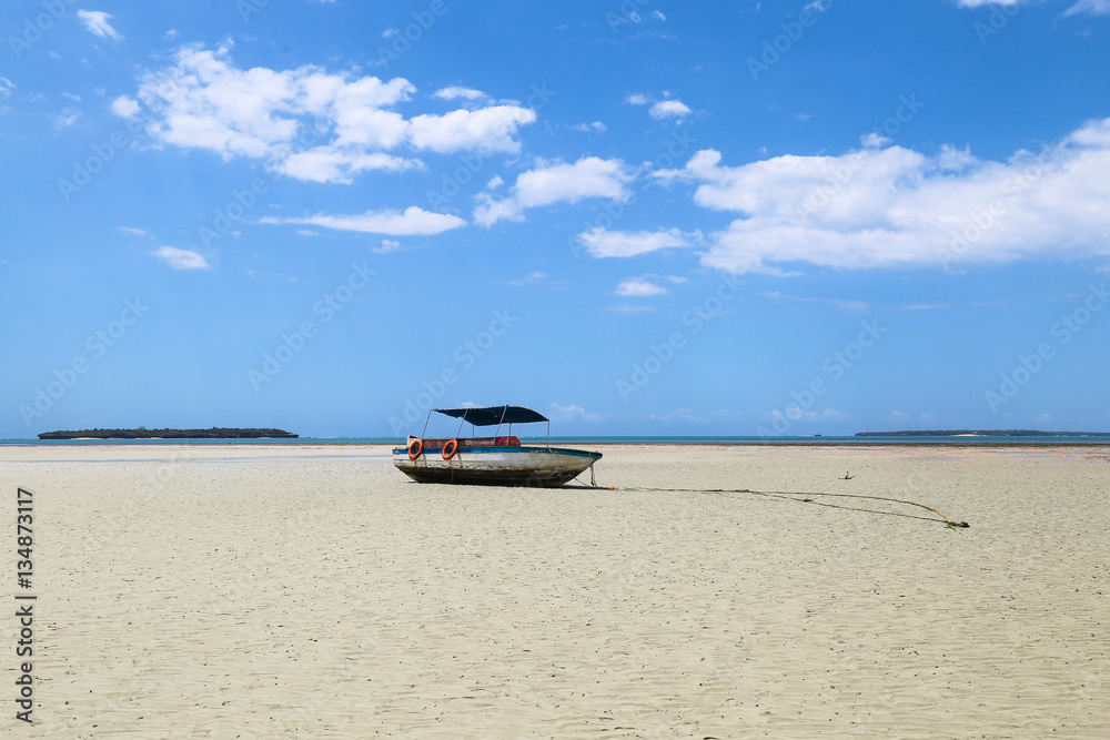 Obraz premium boat at low tide