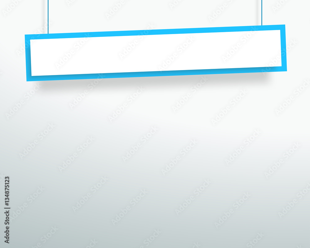 Vector 3d Blank Blue 1 Line Wonky Hanging Banner Vector 3d Blank Blue 1 Line Wonky Hanging Banner