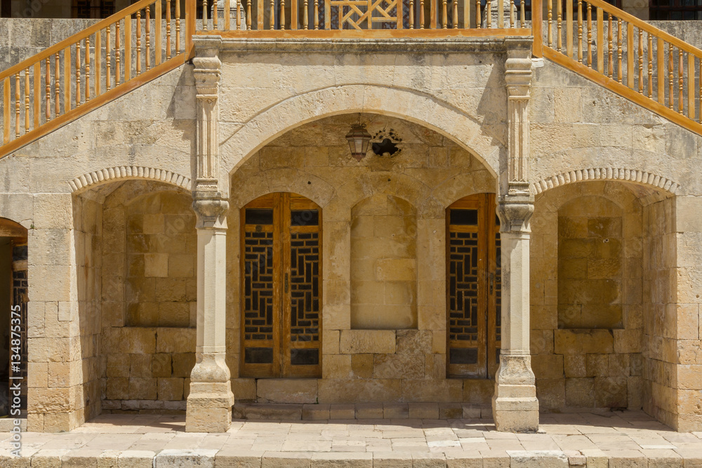Columns Balcony Lebanese Palace Architectural Detail