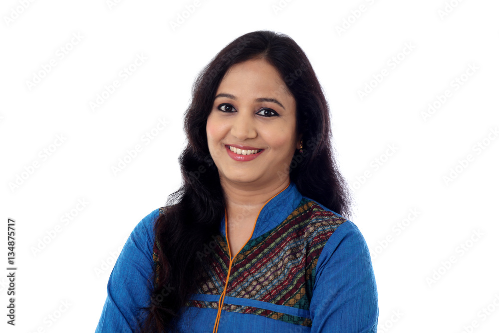 Portrait of cheerful Indian young woman Portrait of cheerful Indian young woman