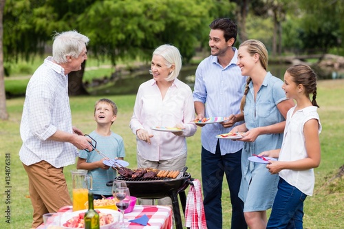 Family enjoying together in park