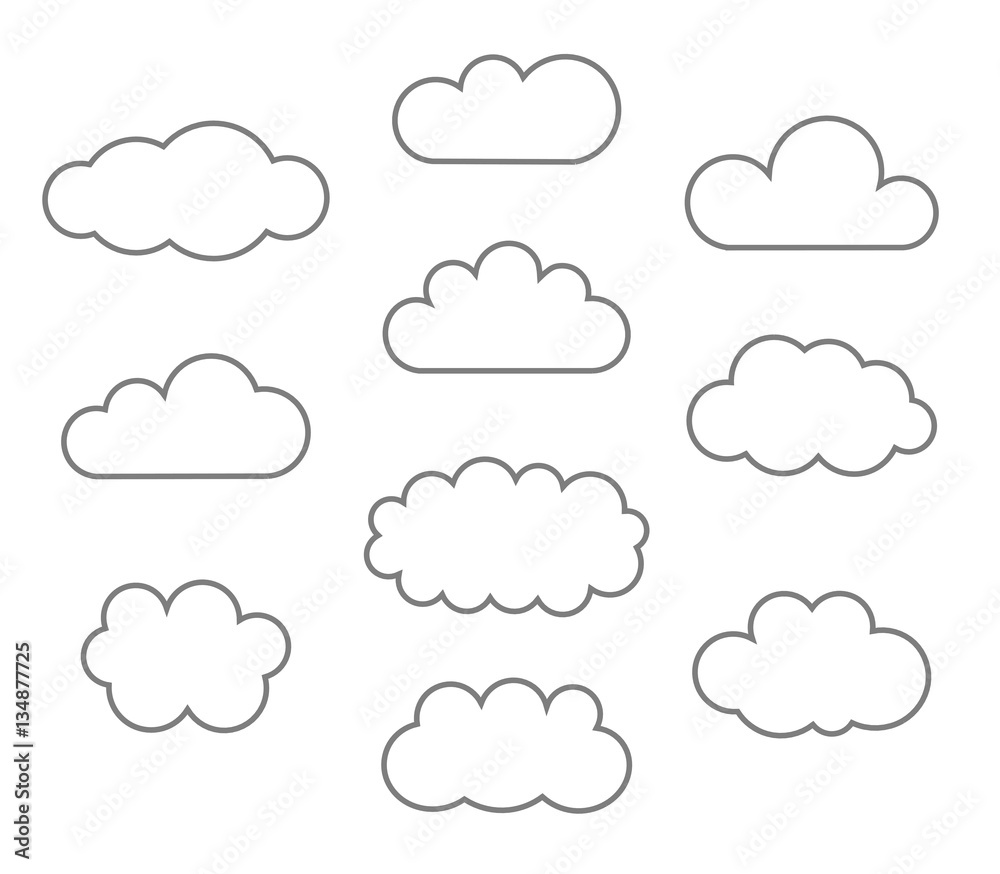 Clouds line icons