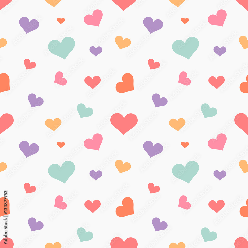 Colorful hearts seamless pattern