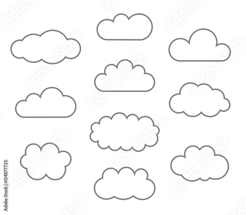 Clouds line icons