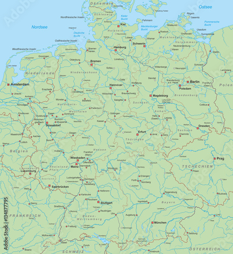 Deutschland Karte (hoher Detailgrad) - Version 3 