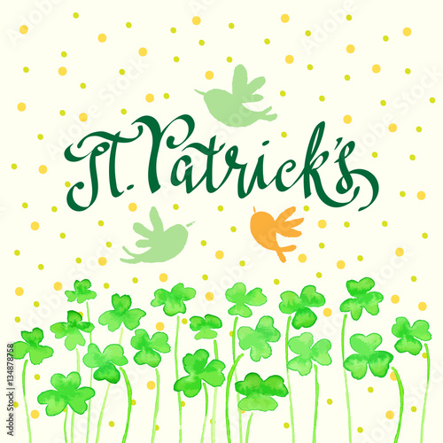 St patricks day card design, vector illustration. - Illustration