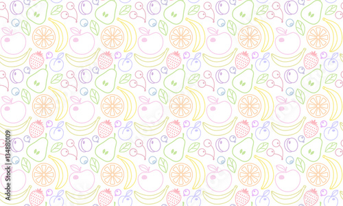 Eat healthy. vector fruit icons. Seamless texture.